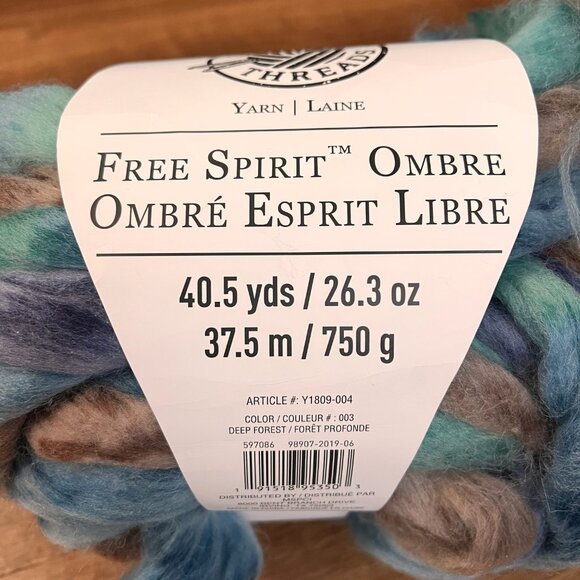 Loops and Threads Free Spirit Ombre Wool Blend Arm Knitting Super Chunky Yarn - Picture 5 of 8